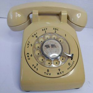 Yellow Rotary Phone No Cords Vtg Decor Only